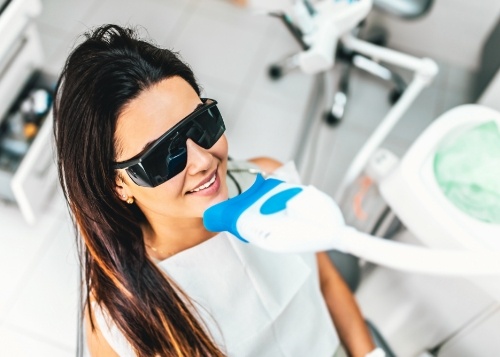 young woman at a consultation with her cosmetic dentist in Goodyear, AZ