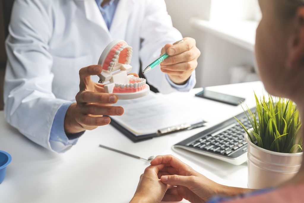 A patient at a dental consultation
